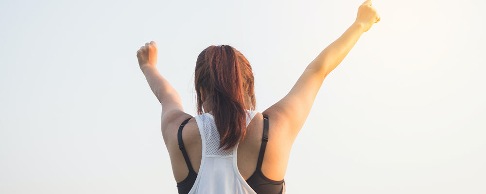 a lady stretching in the morning