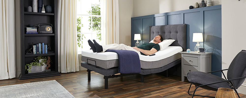 an adjustable bed with a lot of different positions