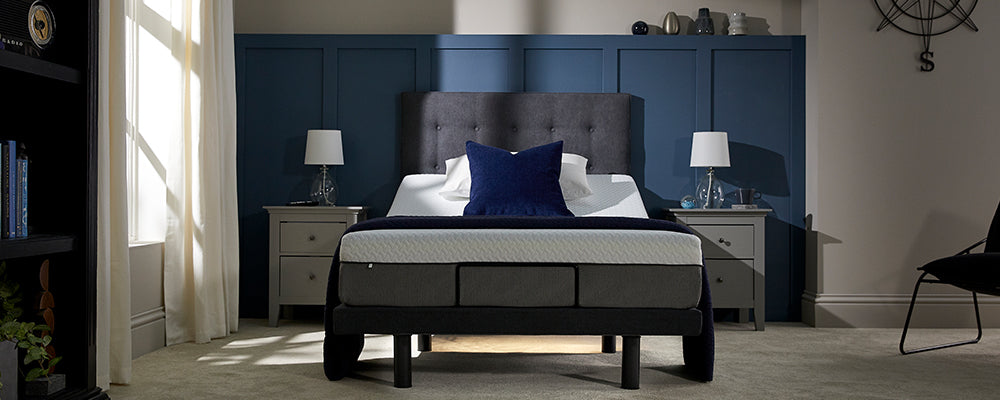 a motion bed in a bedroom 