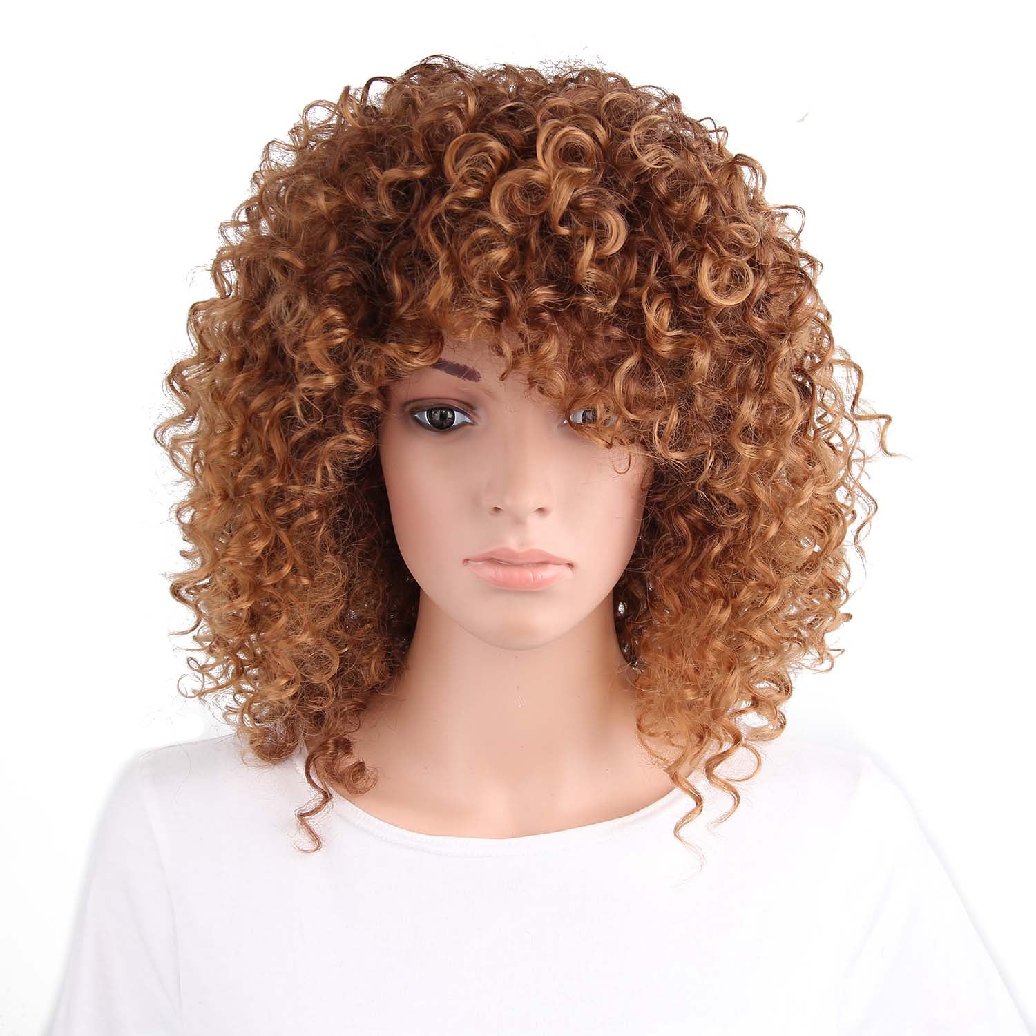 Synthetic Curly Brown Wig For Women Wigyy