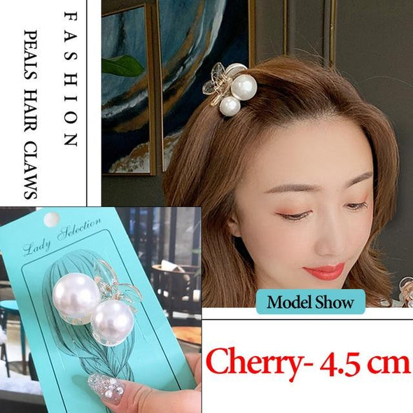 14 Styles Big Pearls Hair Clip Claws Oversize Small Makeup Thick Hair Accessories for Women Korean Black White Barrette 2020 New
