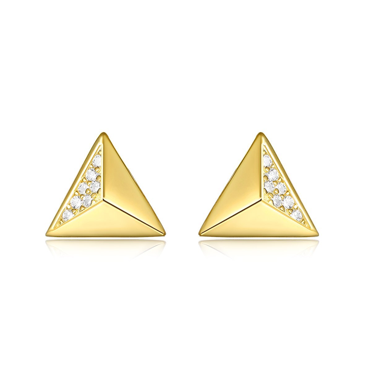 Buy Carlton London Cream-Coloured Gold-Plated Triangular Shaped Drop  Earrings Online