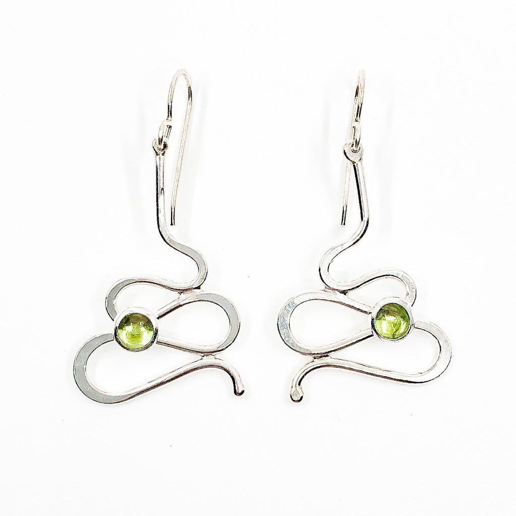 Peridot Cabochon Stud Earrings - Raiford Gallery Inc