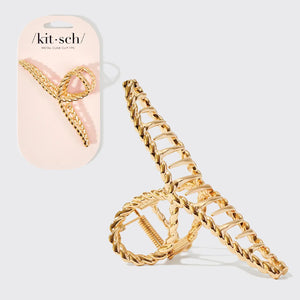 Metal Rope Claw Clip - Gold - The Byrd's Nest Children's Boutique