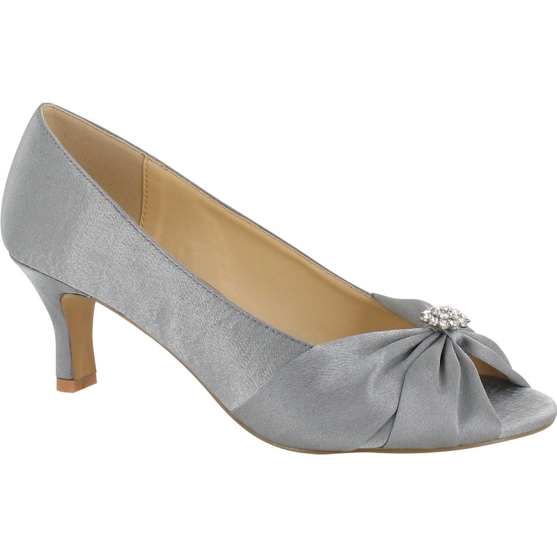 Layla | Grey Wide Fit Shoe With Diamante Detail | Lexus Collection ...