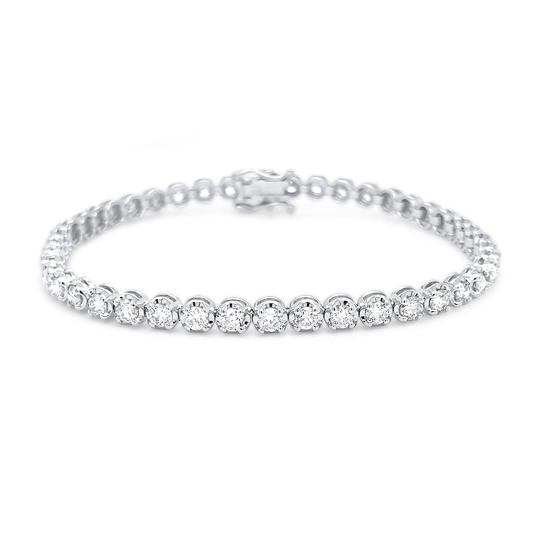 14K WHITE GOLD 3.5 CTW DIAMOND ILLUSION SET TENNIS BRACELET – Kaylah ...