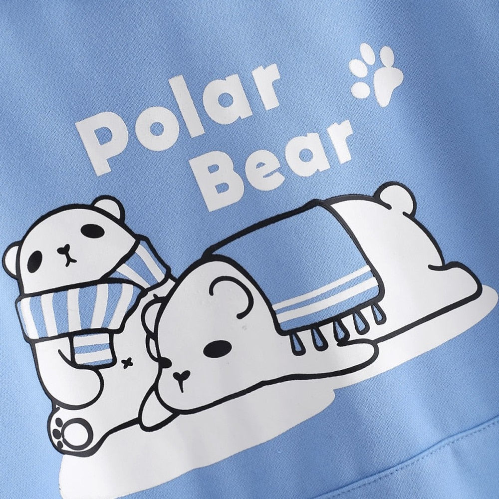 polar bear hoodie with ears