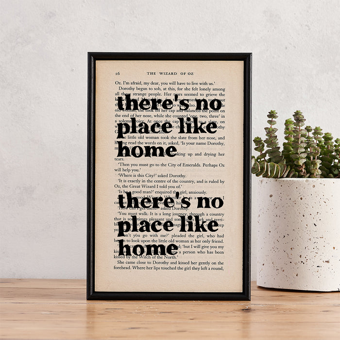 Wizard Of Oz Quote There S No Place Like Home Book Page Print Bookishly