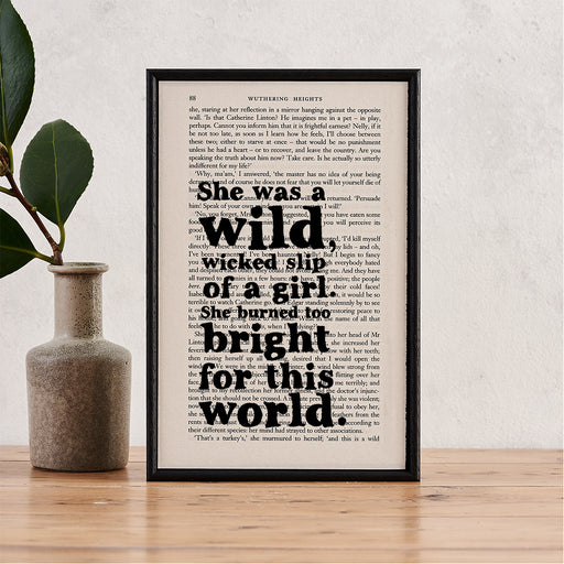 Wuthering Heights Quotes She Burned Too Bright Framed Book Page P Bookishly