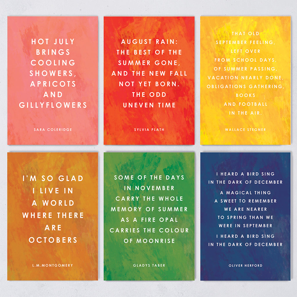 Year of Quotes Postcard Set Quote for Each Month of the Year 12 Pa