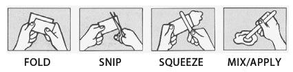 Double/Bubble Directions - Fold, Snip, Squeeze, Mix and Apply