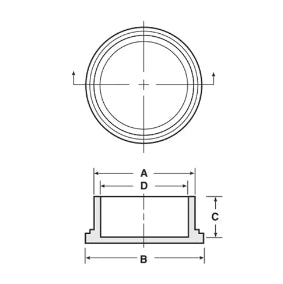 EP Series Caplug - Plugs For Threaded Connectors Drawing