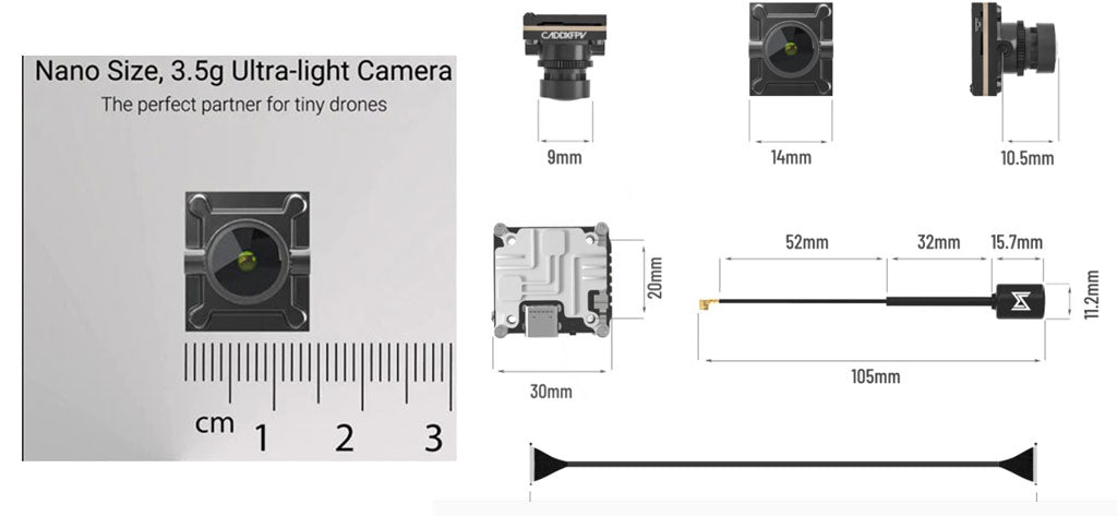 14x16mm Nano Size Camera - 3.5g Ultra-lightweight Camera