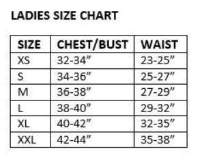 Ladies Fairbanks Fleece Size Chart