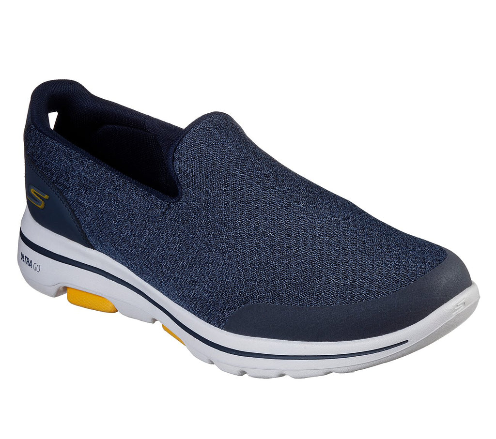 Skechers Go Walk 5 Men Navy/Yellow Shoes