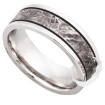 Meteorite Ring Inlay with Inclusions