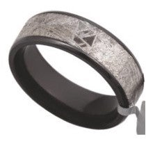 Meteorite Ring Inlay with Inclusions