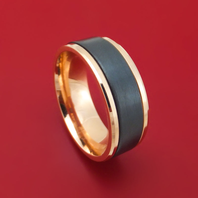 14K Rose Gold and Black Titanium Ring – Stonebrook Jewelry