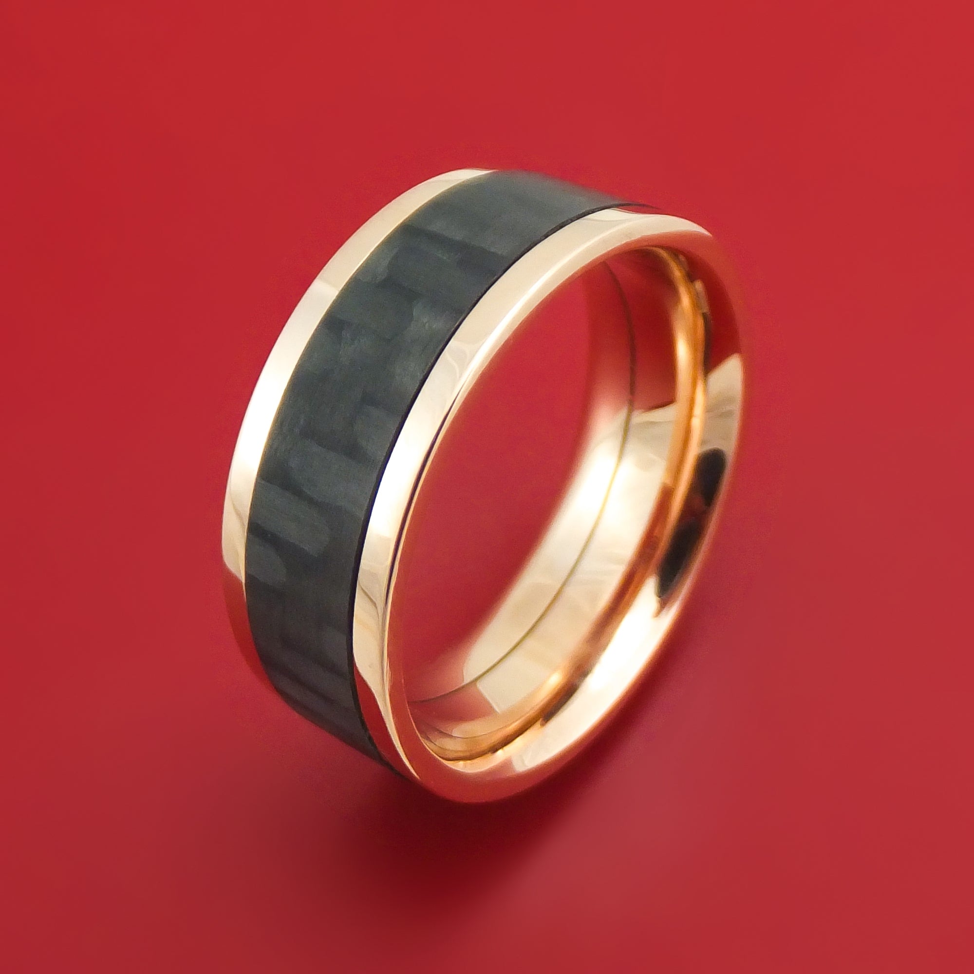 14K Gold and Carbon Fiber Ring Custom Made – Stonebrook Jewelry