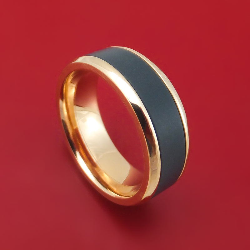 14K Gold and Black Zirconium Ring – Stonebrook Jewelry