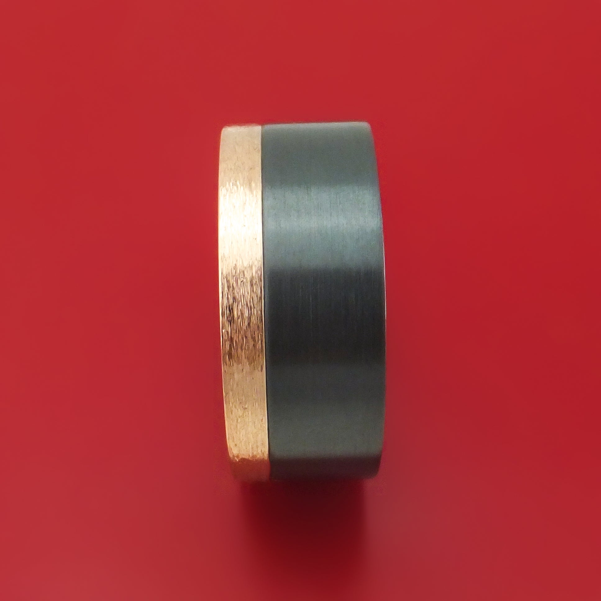 14K Gold and Black Zirconium Ring Custom Made Band – Stonebrook Jewelry