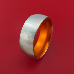 Cobalt Chrome with Orange Anodized Sleeve Custom Made Band Choose Your Color
