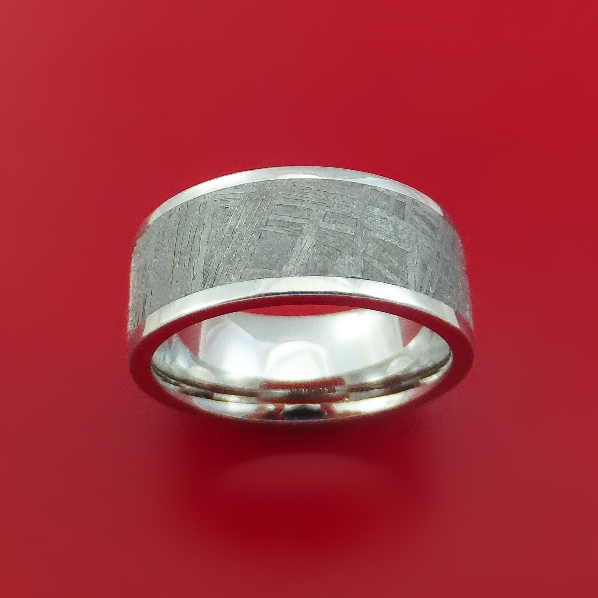 Cobalt Chrome Ring with Gibeon Meteorite Inlay Custom Made