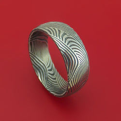 Sunset Kuro Damascus Steel Ring Custom Made Wedding Band