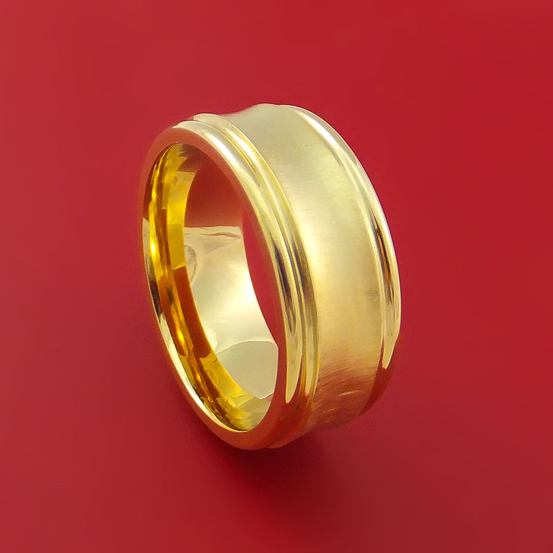 14k Yellow Gold Ring Custom Made Men's Wedding Band – Stonebrook Jewelry