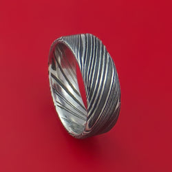 Kuro Damascus Steel Ring Custom Made Wedding Band