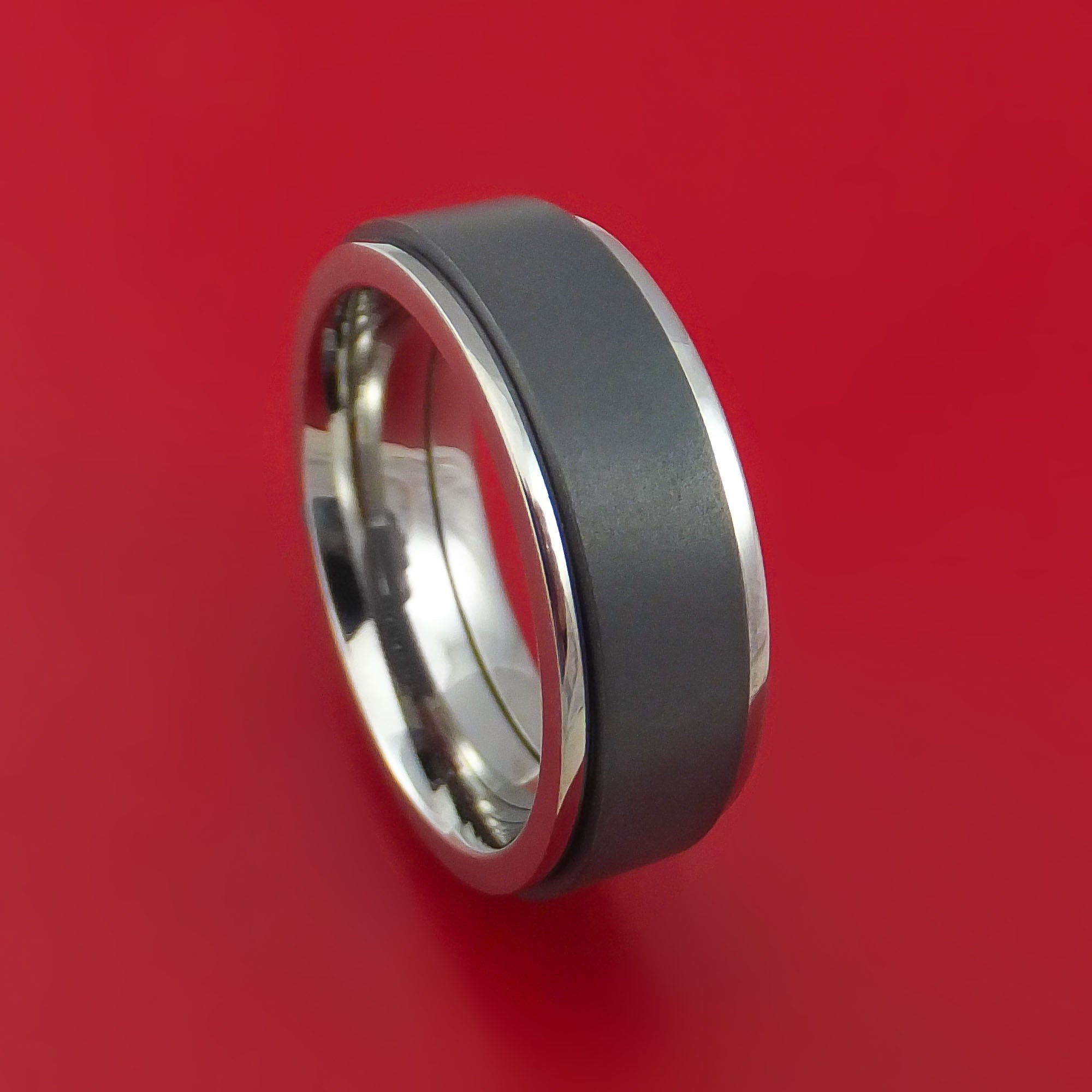 Black Zirconium Spinner Ring Custom 