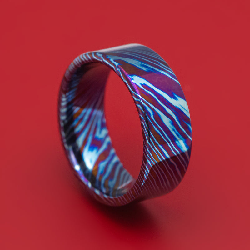 Kuro-Ti Twisted Titanium Heat-Treated Ring Custom Made Band