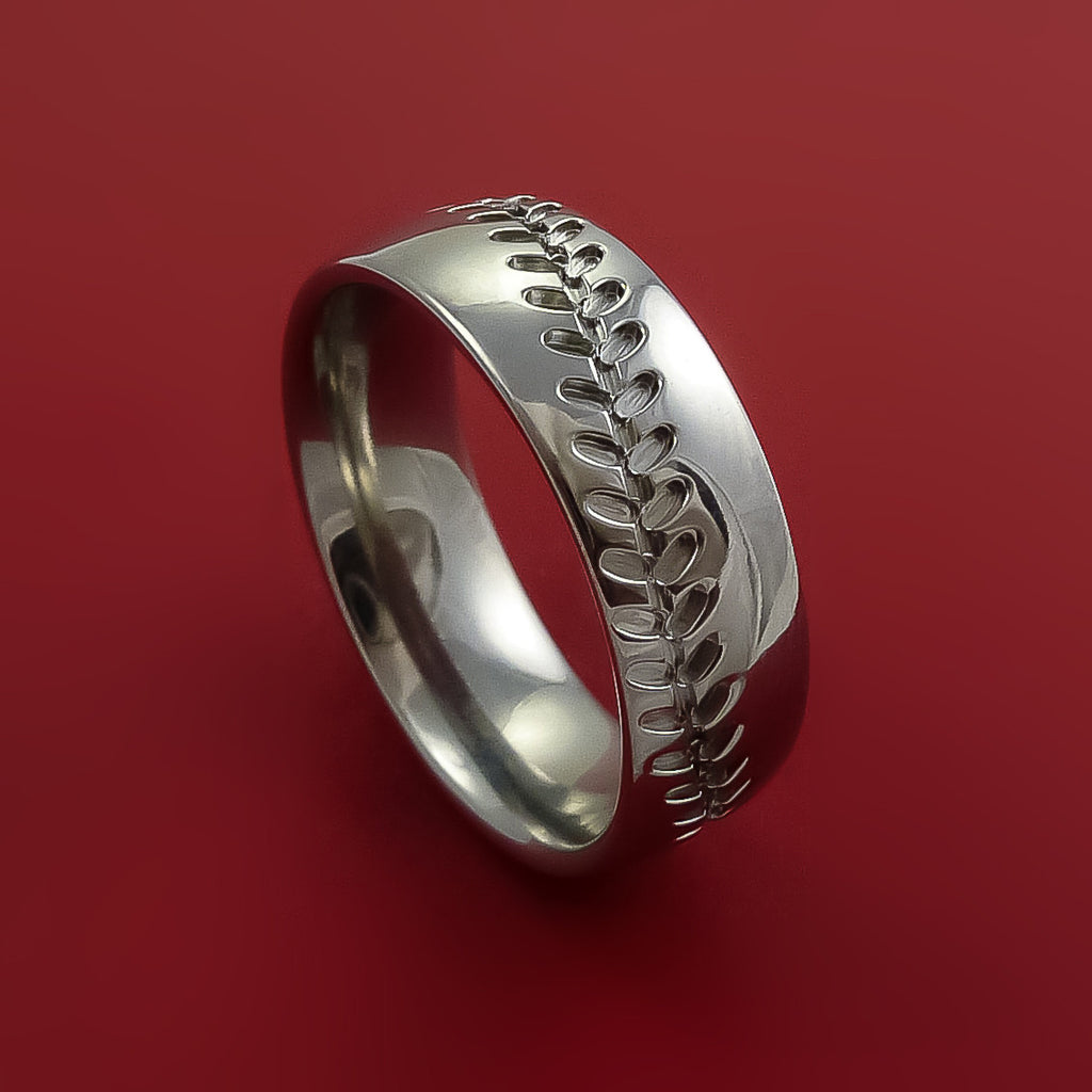 Titanium Baseball Ring with Custom Stitching Fan Band Any ...