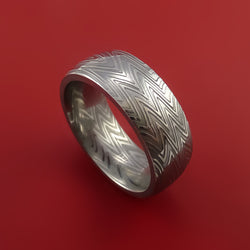 Damascus Steel Ring Stripe Pattern Wedding Band Zebra Look