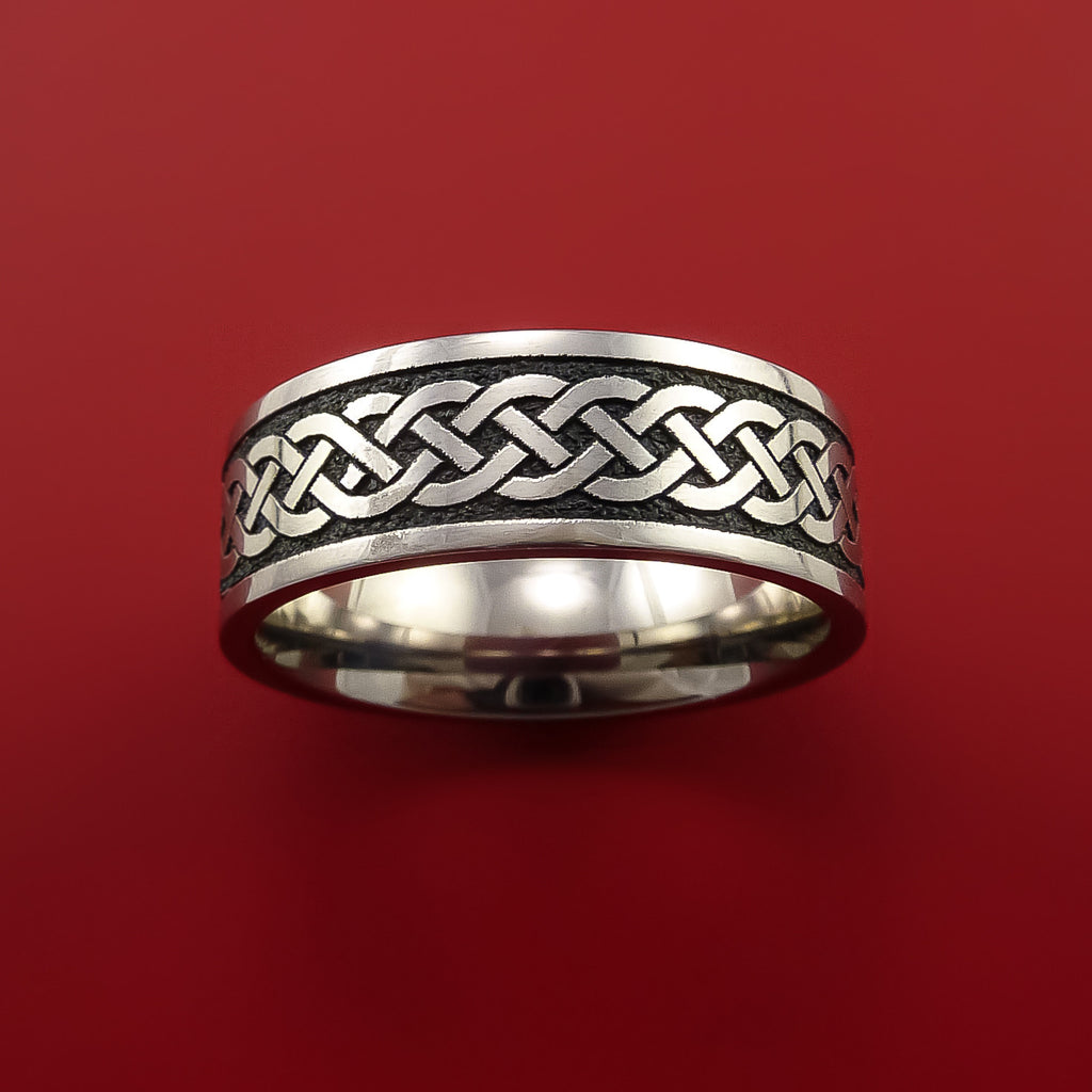 Titanium Celtic  Irish Knot Ring  Carved Band Stonebrook 