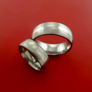 Platinum and Titanium Matching Ring Wedding Band Set Sizes 3-22 ...