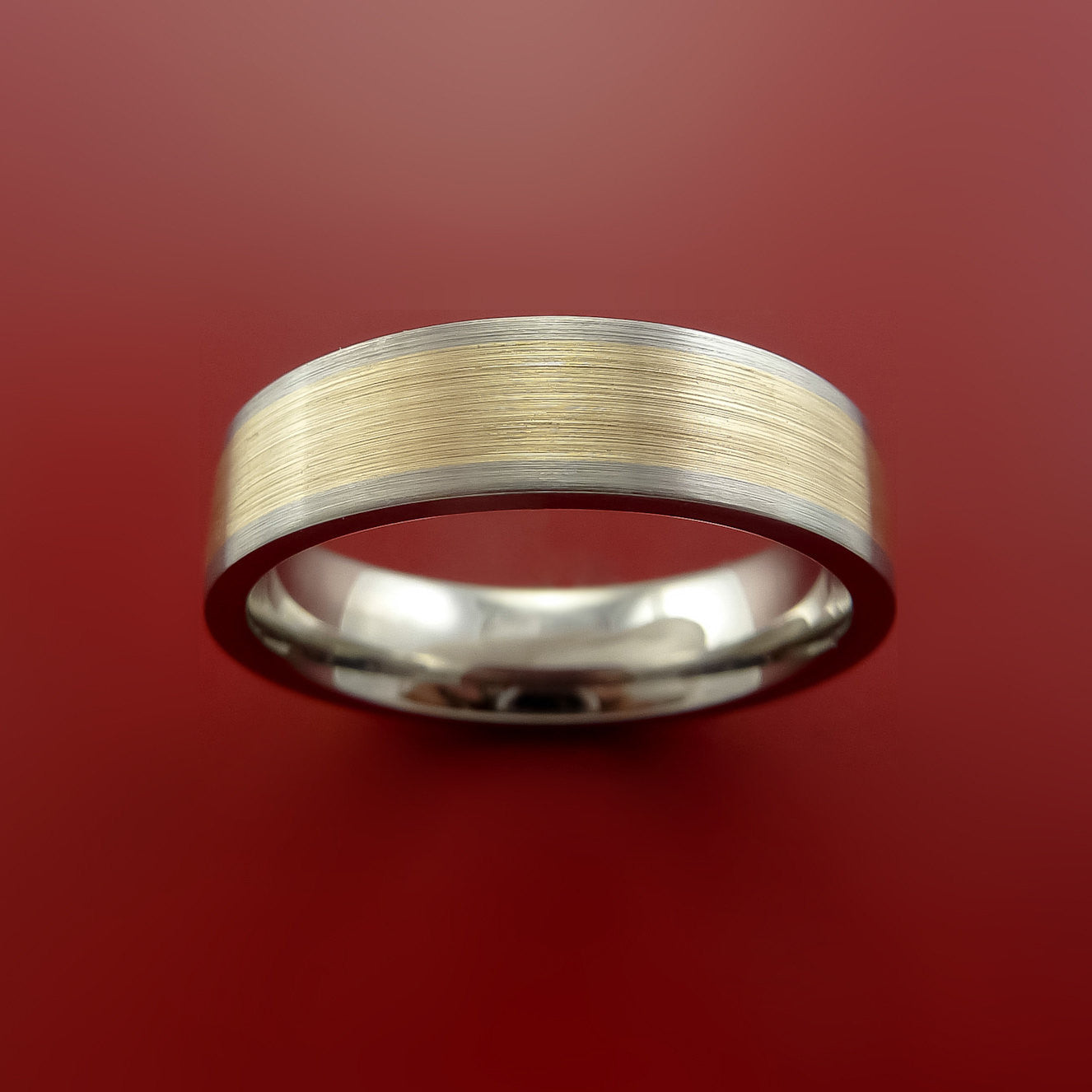 Titanium Ring with 14k Yellow Gold Inlay Custom Made Men's
