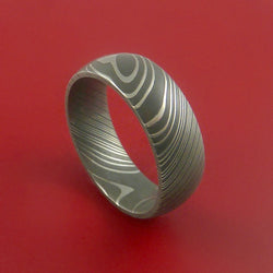 Damascus Steel Ring Acid Finish Wedding Band