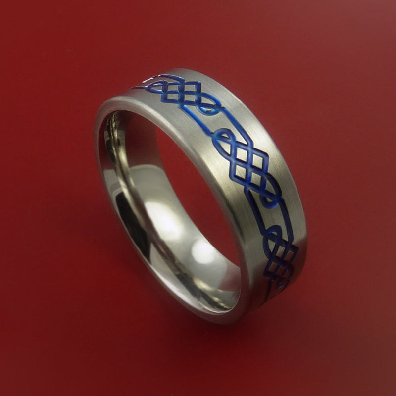 Titanium Ring with Infinity Milled Celtic Design and Cerakote Inlays ...