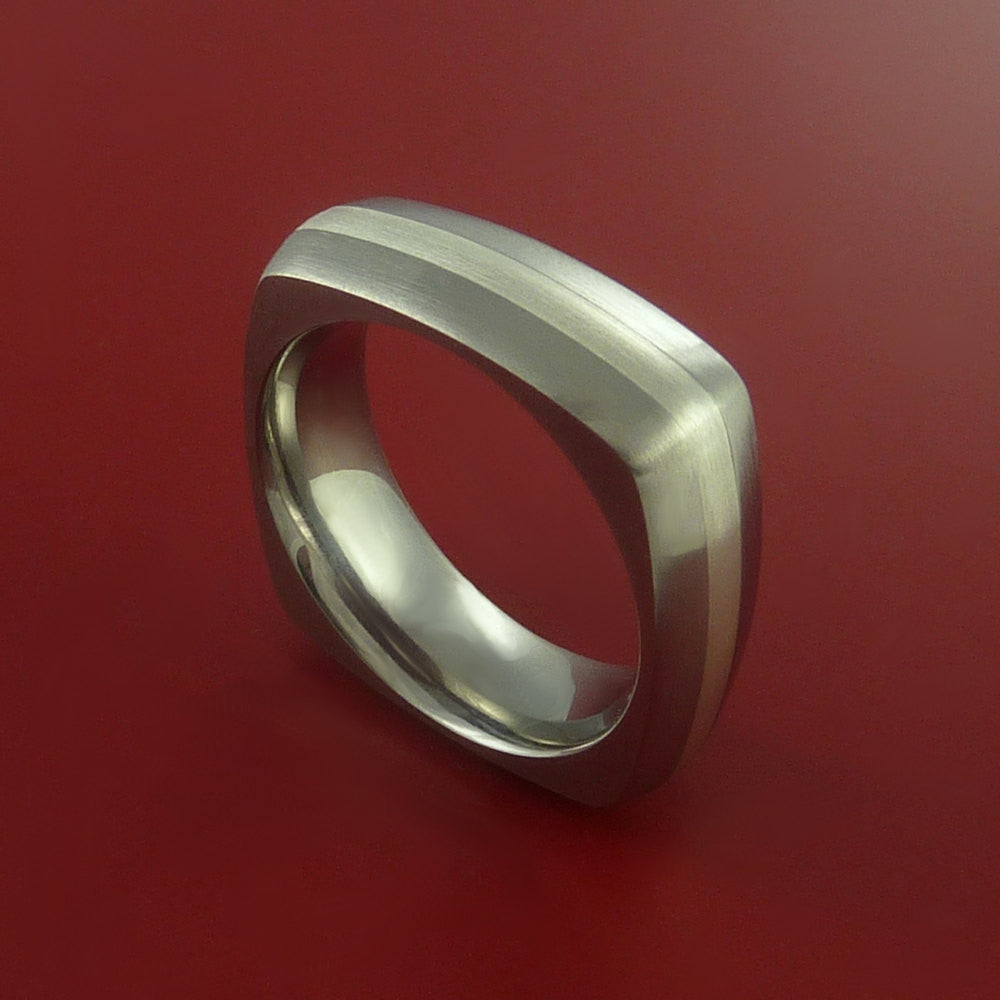 sterling silver square ring band