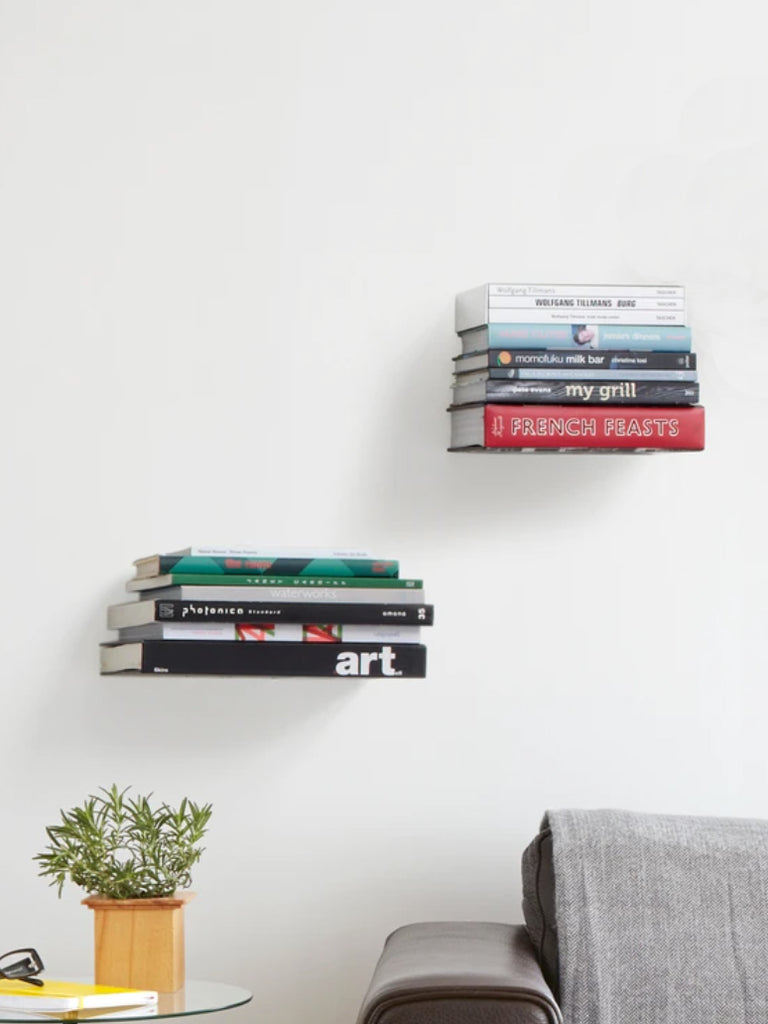 Floating book shelves