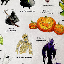 Load image into Gallery viewer, The Halloween Alphabet Faux Suede Cushion

