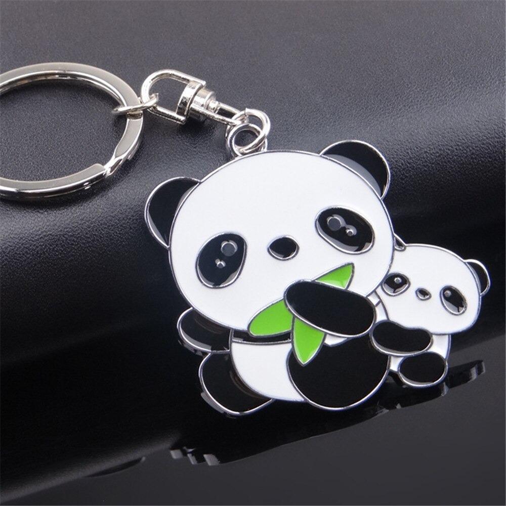 Porte-clés tête de panda en bois personnalisé avec prénom - Ourson Câlin