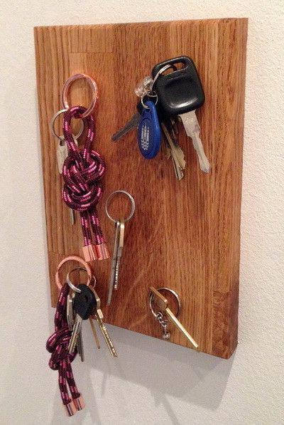 diy wooden wall key holder