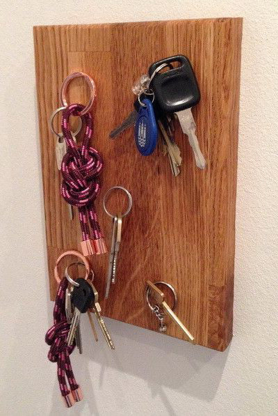 porte clé mural en bois diy