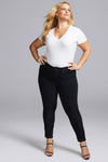 Women Shape Slim Straight Ankle Jeans In Black, Regular, Size: 00   Polyester/denim