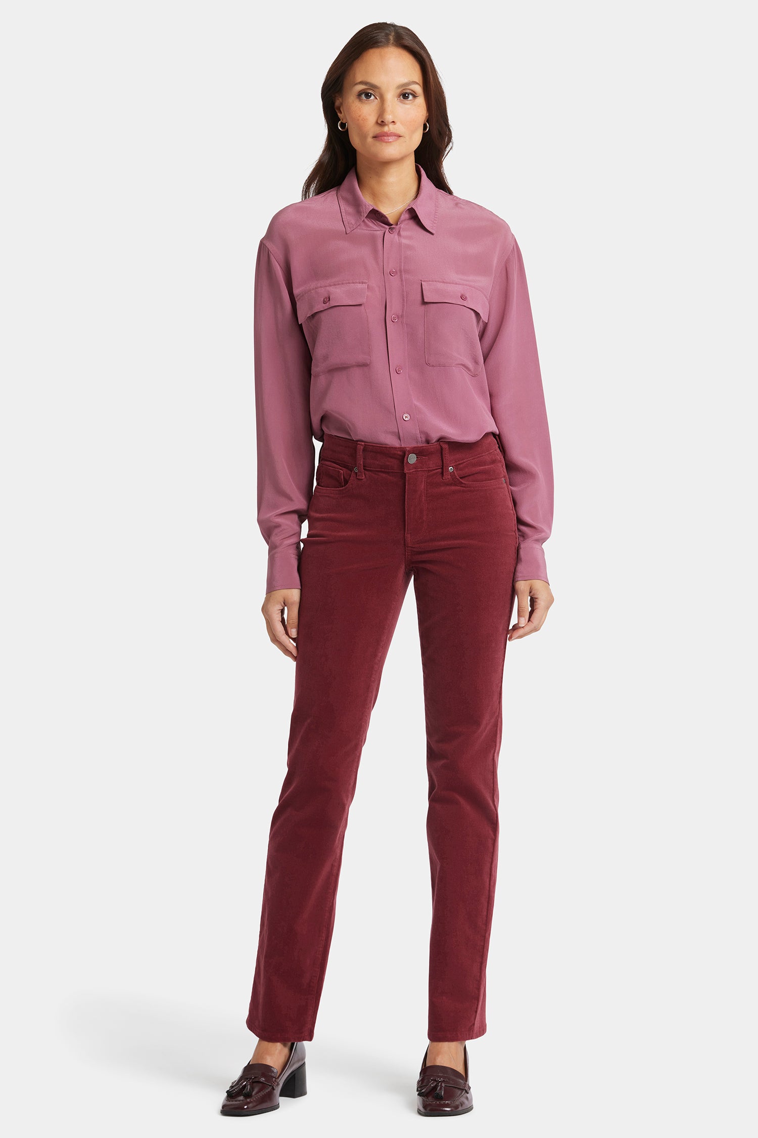 Red Corduroy Pants, High waist Long Corduroy Pants C2547 – Ylistyle