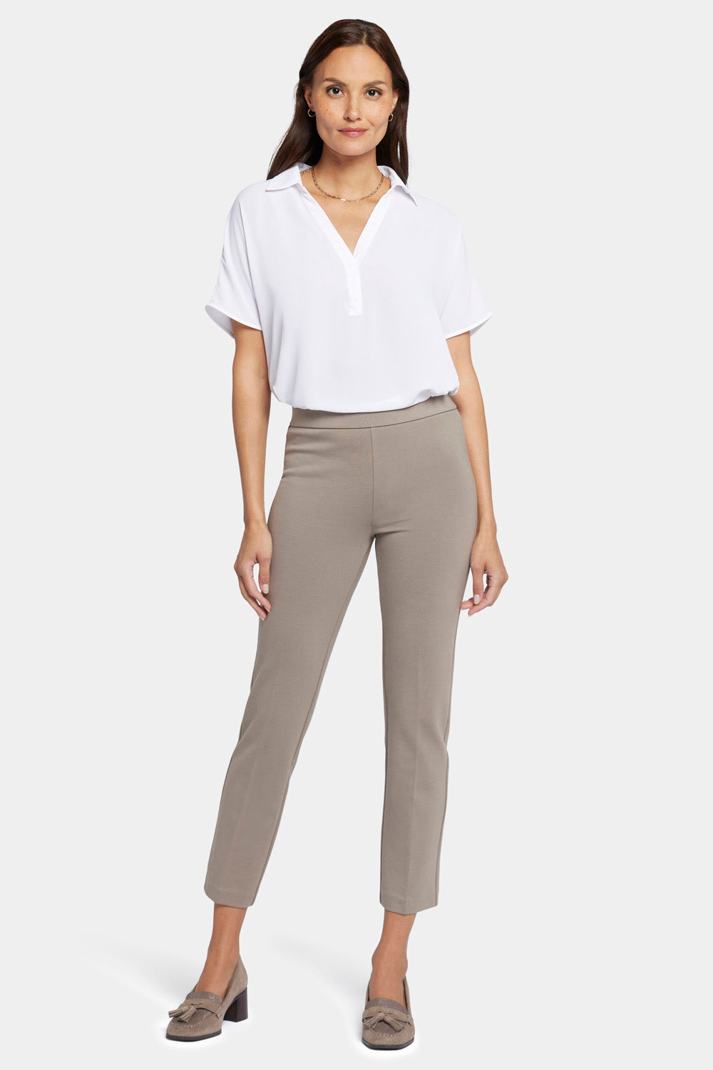Pull-On Flared Ankle Trouser Pants Sculpt-Her™ Collection - Saddlewood Tan