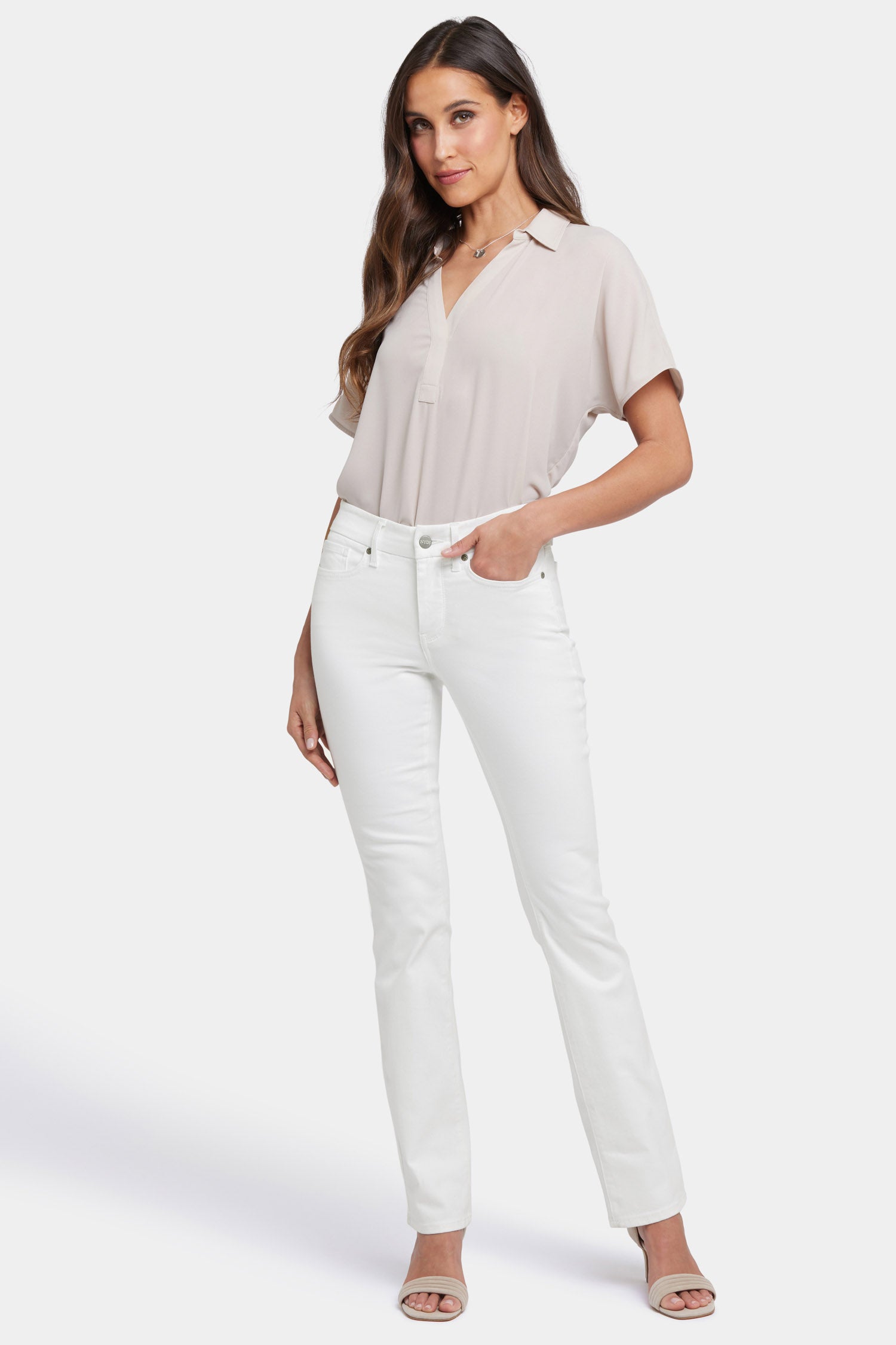 Waist-Match™ Slim Straight Crop Jeans - Optic White White