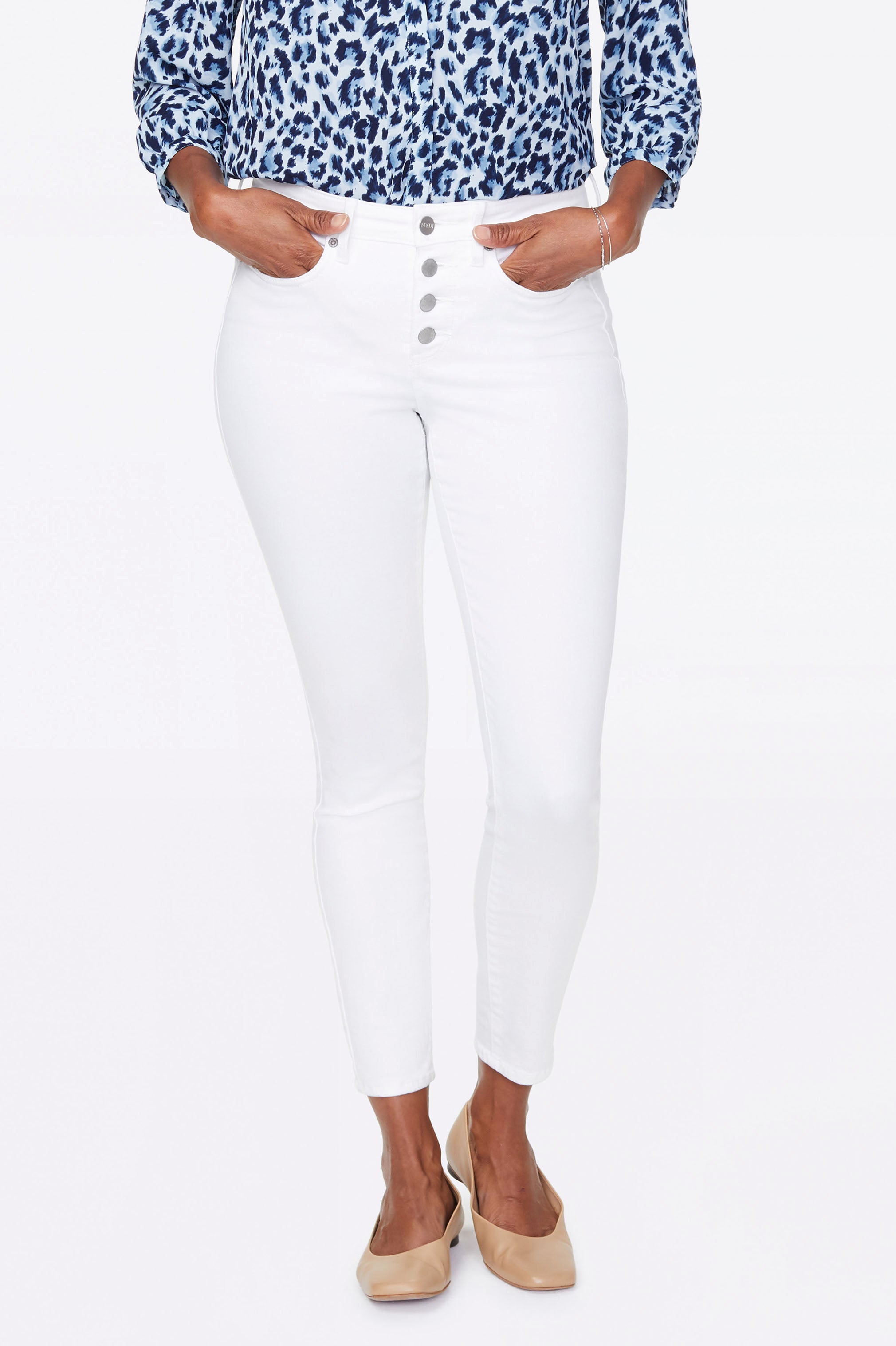 Image of Ami Skinny Ankle Jeans - Optic White